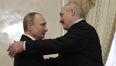 Vladimir Putin a Alexander Lukashenko pi spoleném setkání.