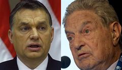Maarský premiér Viktor Orbán a americký miliardá George Soros.