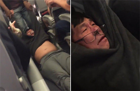 Pasar, kterho vyvlekli z letadla americk spolenosti United Airlines.