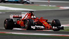 Sebastian Vettel pi Velké cen Bahrajnu.