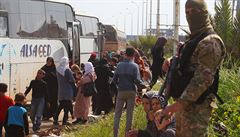 Evakuaní konvoj v Sýrii - ilustraní foto.