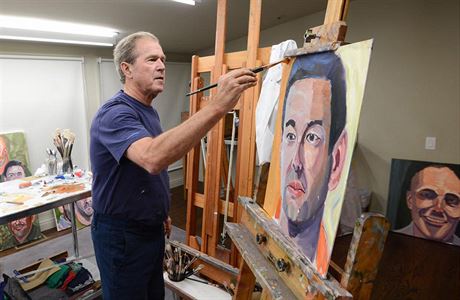 Bývalý americký prezident George W. Bush maluje.