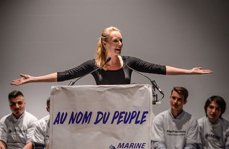 Marion Marchal-Le Penov ped prvnm kolem francouzsk prezidentsk volby.