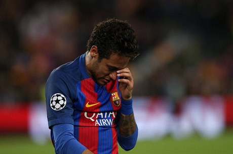 Barcelona - Juventus, zklamaný domácí útočník Neymar.
