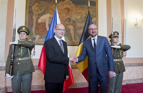 Premiér Bohuslav Sobotka se dnes v Praze setkal s pedsedou belgické vlády...