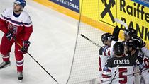 MS v hokeji 2017 - ČR vs. Kanada: radost soupeře.