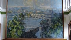 Pomník secese. Detail kupole s alegorickými pískovcovými sochami a zemskými...