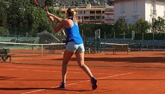 Kvitová začala po vážném zranění s tenisem, první údery odehrála v Monaku