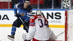MS v hokeji 2017, Finsko vs. esko: Petr Mrázek v akci.