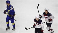 MS v hokeji 2017, USA vs. védsko: hrái zámoského celku slaví.