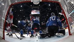 MS v hokeji 2017, Finsko vs. R: eská radost po jednom z gól ve finské brance.