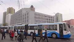 Trolejbusová doprava v hlavním mst KLDR Pchjongjangu.