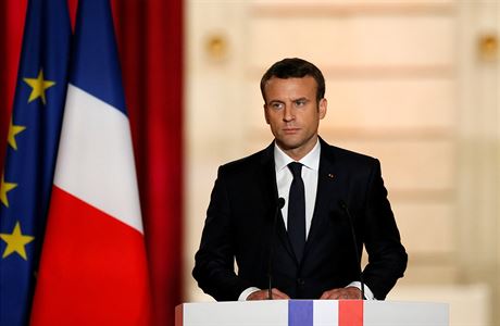 Emmanuel Macron  během inauguračního ceremoniálu.