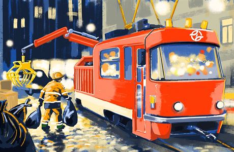 Vize kresle Richarda Cortse, jak by mohla v budoucnu vypadat cargo tramvaj,...