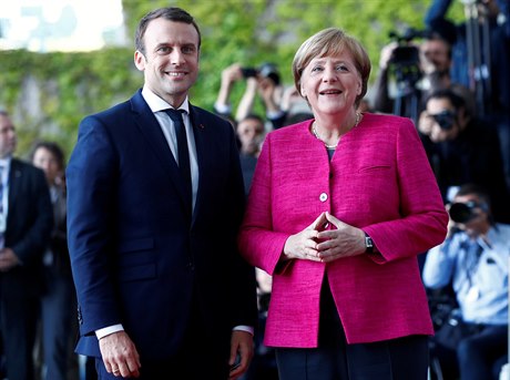 Angela Merkelová a Emmanuel Macron.