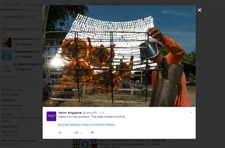 Thajec peče kuřata za pomoci tisíce zrcadel.