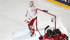 MS v hokeji 2017, výcarsko vs. Blorusko: hokejisté výcarska slaví jeden z...