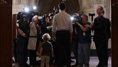 Pedseda kanadské vlády Justin Trudeau se svým synem.