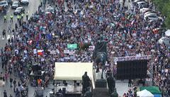 Demonstrace Pro? Proto! na praském Václavském námstí.