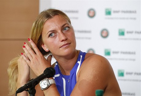 Petra Kvitová na tiskové konferenci ped Roland Garros