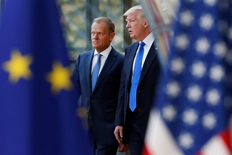 Americký prezident Donald Trump a éf Evropské rady Donald Tusk.