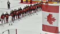 MS v hokeji 2017, semifinle Kanada vs. Rusko: hri zmoskho celku pi hymn.