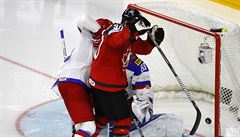 MS v hokeji 2017, semifinále Kanada vs. Rusko: OReilly slaví gól Scheifeleho.