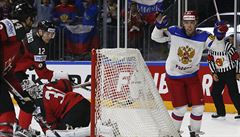 MS v hokeji 2017, semifinále Kanada vs. Rusko: Gusev slaví gól.