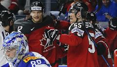 MS v hokeji 2017, semifinále Kanada vs. Rusko: radost obhájc titulu.