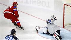 MS v hokeji 2017, zápas o bronz Rusko vs. Finsko: Tkaov pekonává finského...