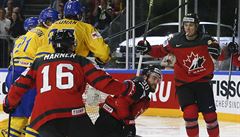 MS v hokeji 2017, finále Kanada vs. védsko: obhájci titulu slaví gól.
