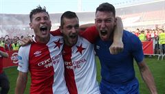 30. kolo první fotbalové ligy - Slavia vs. Brno: radost hrá domácích.