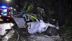 Ale ermák ve voze koda Octavia RS prorazil svodidla a narazil do stromu,...