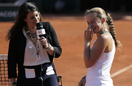Lotyka Jelena Ostapenkov po postupu do finle French Open.