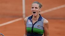 Karolína Plíšková v semifinále French Open proti Simoně Halepové.