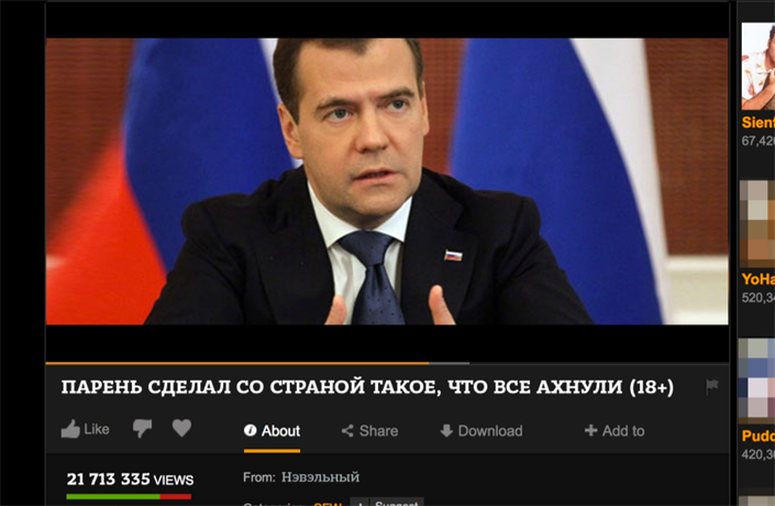 Navalného film zakázaný ruským soudem na�el úto�i�t� na stránce pro dosp�lé.