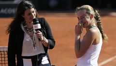 Lotyka Jelena Ostapenková po postupu do finále French Open.