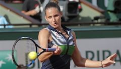 Karolína Plíková v semifinále French Open proti Simon Halepové.