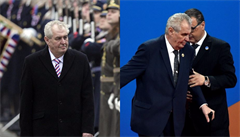 Prezident Zeman v letech 2013 a 2017.