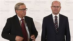 Juncker v Praze hovoil i s eským premiérem.