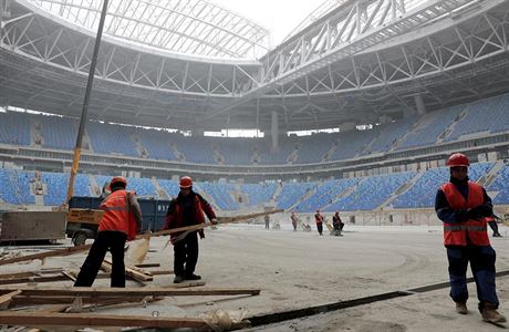 Výstavba stadion pro fotbalové mistrovství svta v Rusku v roce 2018.