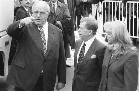 Helmut Kohl, Václav Havel a Dagmar Havlová.