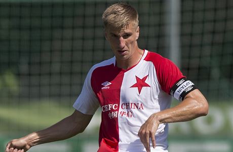 Ppravn fotbalov utkn SK Slavia Praha - FK Viktoria ikov. Jakub Jugas ze...