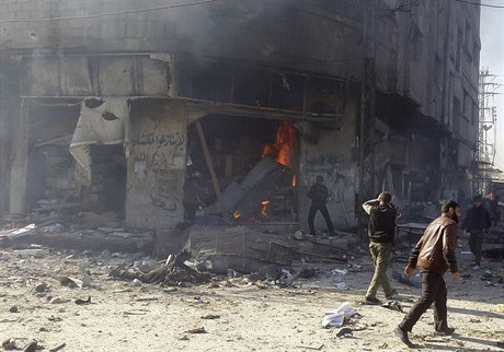 Páteční nálety na předměstí Damašku.