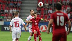 Utkání skupiny C mistrovství Evropy fotbalist do 21 let: R - Dánsko....