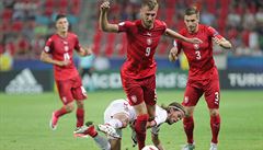 Utkání skupiny C mistrovství Evropy fotbalist do 21 let: R - Dánsko. Lucas...