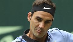 výcarský tenista Roger Federer ve finále turnaje v Halle.