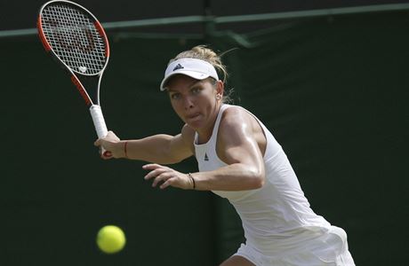 Wimbledon 2017: Simona Halepov v akci.