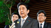 Projev japonskho premira Shinzo Abe po tom, co Severn Korea vystelila...