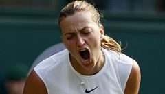 Wimbledon 2017: Petra Kvitová po jednom z vítzných mík.